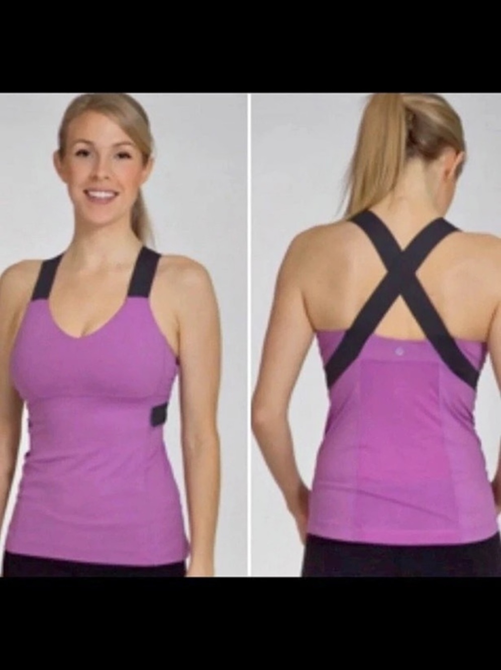 lululemon Push Your Limits - Athletic Cross-Back Tank in Violet Size 10
